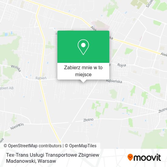 Mapa Tex-Trans Usługi Transportowe Zbigniew Madanowski