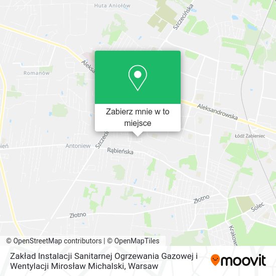 Mapa Zakład Instalacji Sanitarnej Ogrzewania Gazowej i Wentylacji Mirosław Michalski