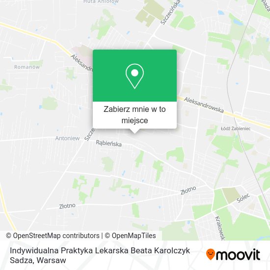 Mapa Indywidualna Praktyka Lekarska Beata Karolczyk Sadza