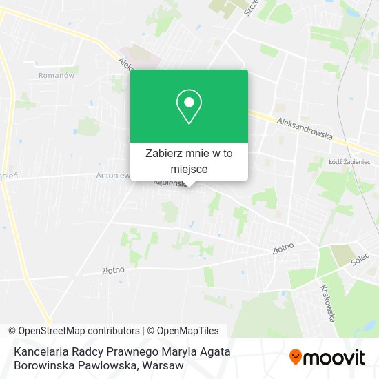 Mapa Kancelaria Radcy Prawnego Maryla Agata Borowinska Pawlowska