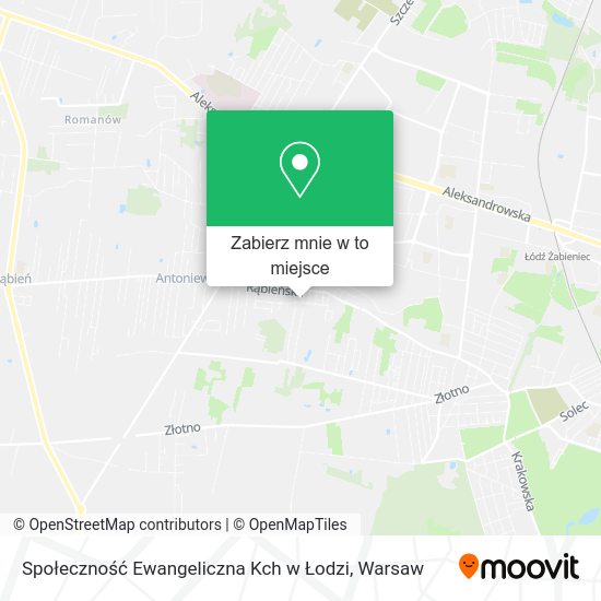 Mapa Społeczność Ewangeliczna Kch w Łodzi