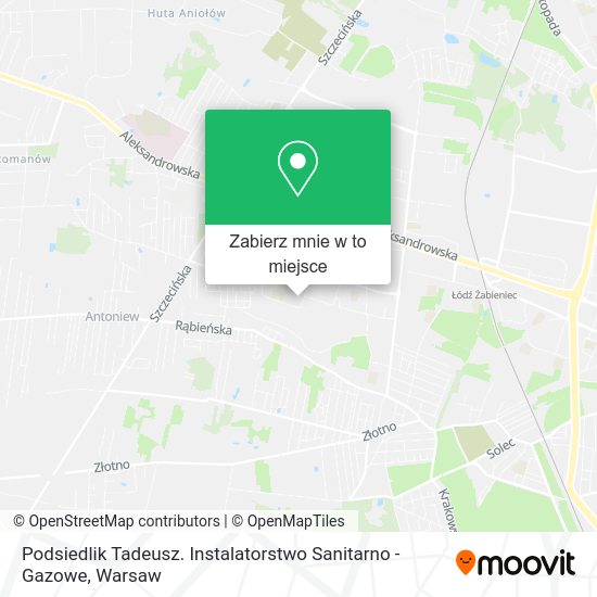 Mapa Podsiedlik Tadeusz. Instalatorstwo Sanitarno - Gazowe