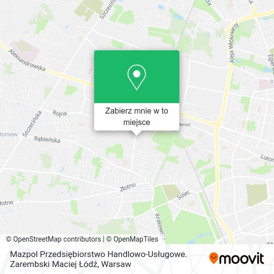 Mapa Mazpol Przedsiębiorstwo Handlowo-Usługowe. Zarembski Maciej Łódź