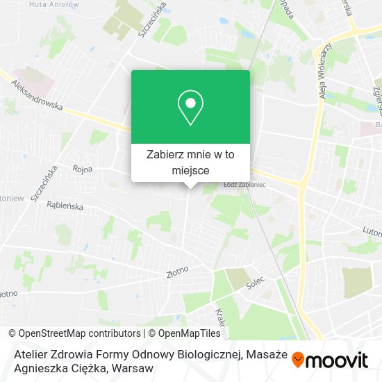 Mapa Atelier Zdrowia Formy Odnowy Biologicznej, Masaże Agnieszka Ciężka