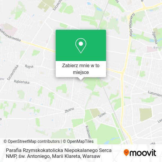 Mapa Parafia Rzymskokatolicka Niepokalanego Serca NMP, św. Antoniego, Marii Klareta