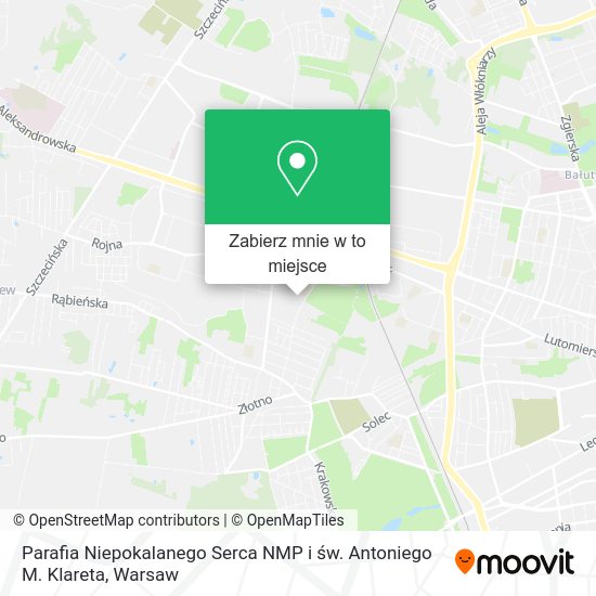 Mapa Parafia Niepokalanego Serca NMP i św. Antoniego M. Klareta