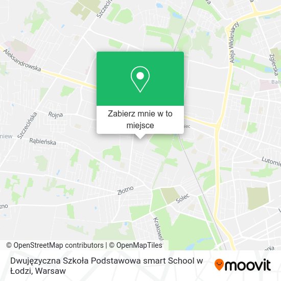 Mapa Dwujęzyczna Szkoła Podstawowa smart School w Łodzi