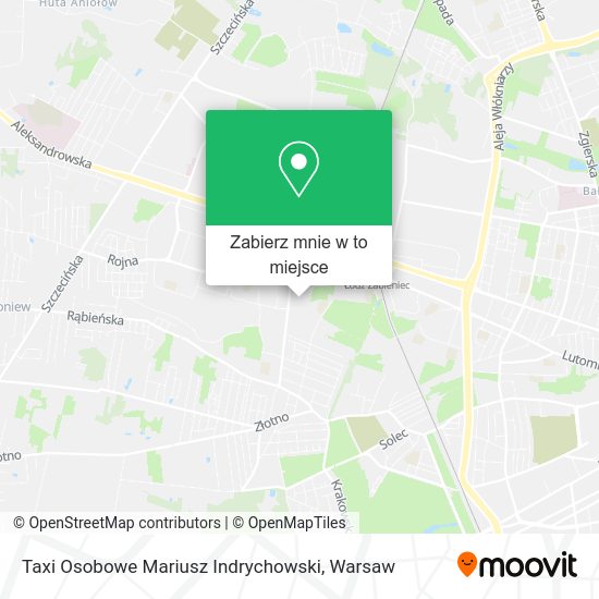 Mapa Taxi Osobowe Mariusz Indrychowski