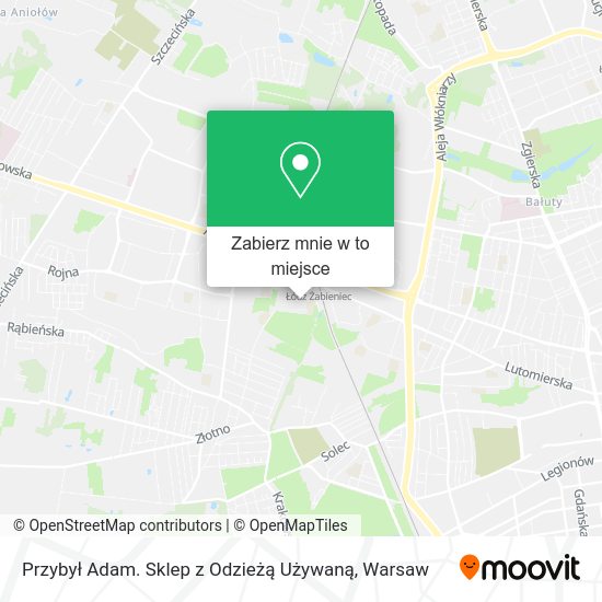 Mapa Przybył Adam. Sklep z Odzieżą Używaną