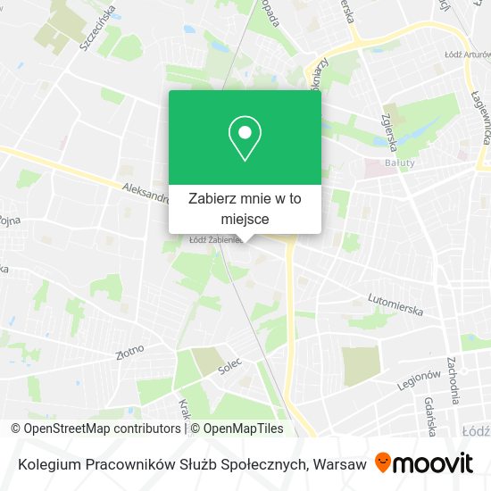 Mapa Kolegium Pracowników Służb Społecznych