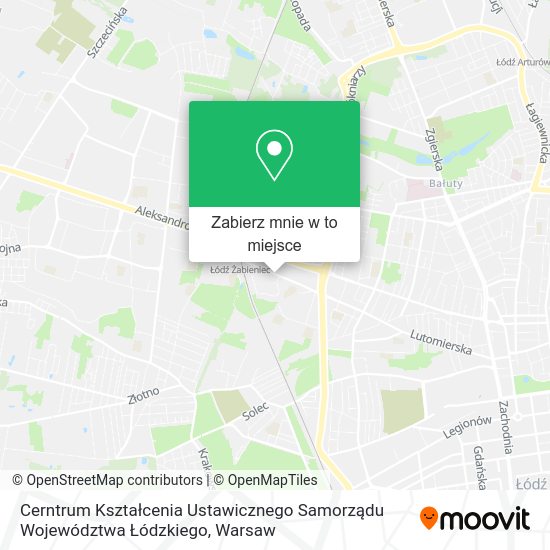 Mapa Cerntrum Kształcenia Ustawicznego Samorządu Województwa Łódzkiego