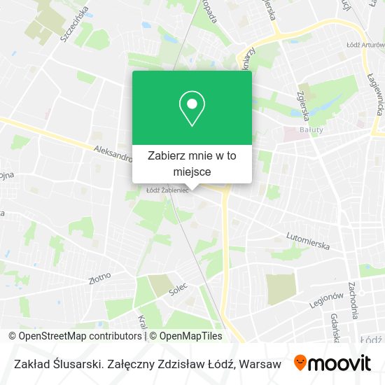 Mapa Zakład Ślusarski. Załęczny Zdzisław Łódź