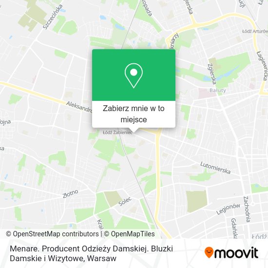 Mapa Menare. Producent Odzieży Damskiej. Bluzki Damskie i Wizytowe