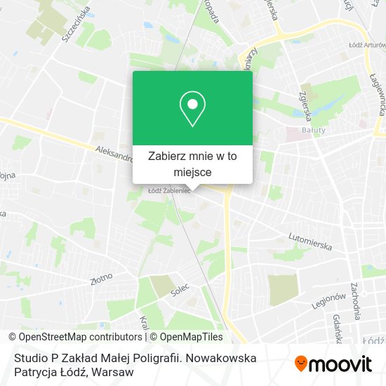 Mapa Studio P Zakład Małej Poligrafii. Nowakowska Patrycja Łódź