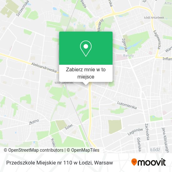 Mapa Przedszkole Miejskie nr 110 w Łodzi