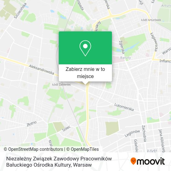 Mapa Niezależny Związek Zawodowy Pracowników Bałuckiego Ośrodka Kultury