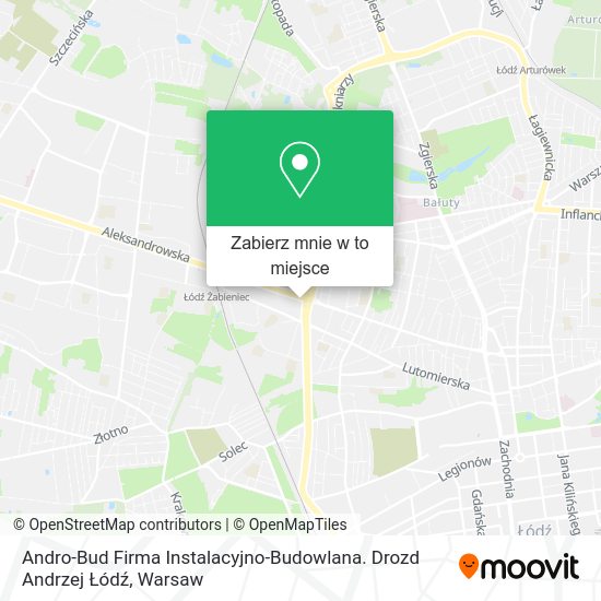 Mapa Andro-Bud Firma Instalacyjno-Budowlana. Drozd Andrzej Łódź