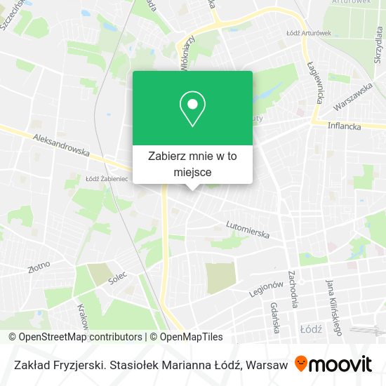 Mapa Zakład Fryzjerski. Stasiołek Marianna Łódź