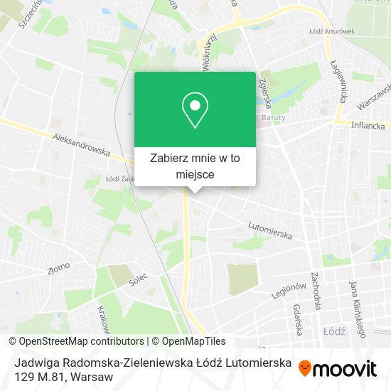 Mapa Jadwiga Radomska-Zieleniewska Łódź Lutomierska 129 M.81