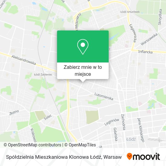 Mapa Spółdzielnia Mieszkaniowa Klonowa Łódź