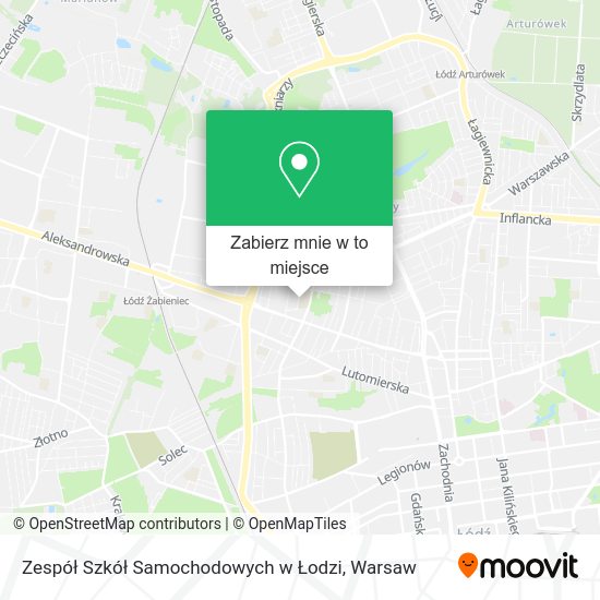 Mapa Zespół Szkół Samochodowych w Łodzi