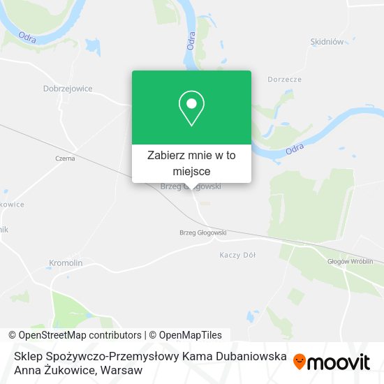 Mapa Sklep Spożywczo-Przemysłowy Kama Dubaniowska Anna Żukowice