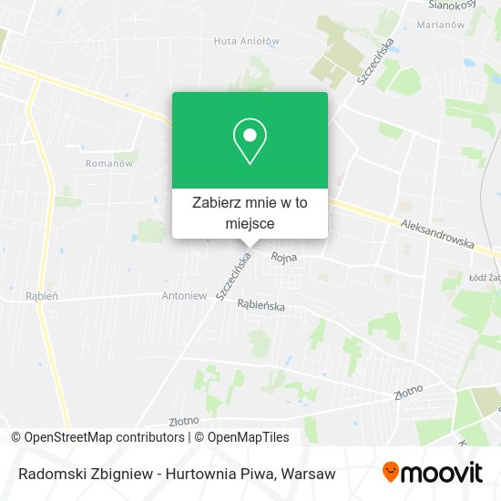 Mapa Radomski Zbigniew - Hurtownia Piwa