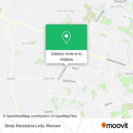 Mapa Sklep Narzedzia-Lodz