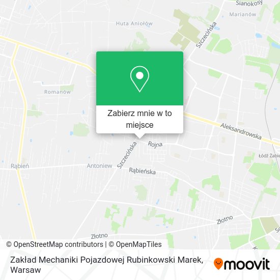 Mapa Zakład Mechaniki Pojazdowej Rubinkowski Marek