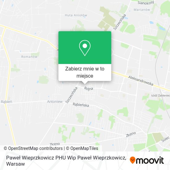 Mapa Paweł Wieprzkowicz PHU Wip Paweł Wieprzkowicz