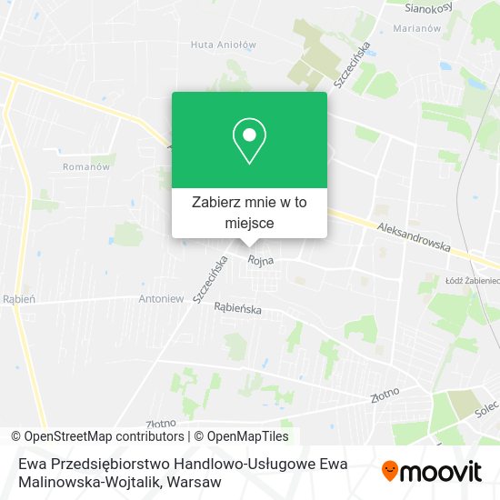 Mapa Ewa Przedsiębiorstwo Handlowo-Usługowe Ewa Malinowska-Wojtalik