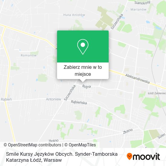 Mapa Smile Kursy Języków Obcych. Synder-Tamborska Katarzyna Łódź