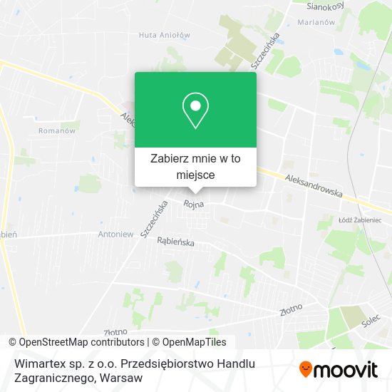 Mapa Wimartex sp. z o.o. Przedsiębiorstwo Handlu Zagranicznego