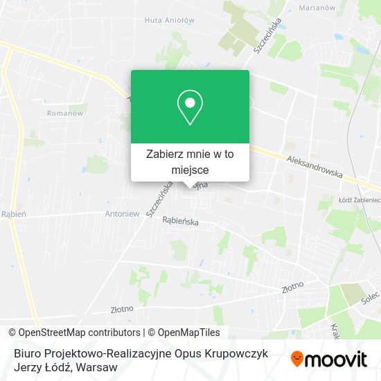 Mapa Biuro Projektowo-Realizacyjne Opus Krupowczyk Jerzy Łódź