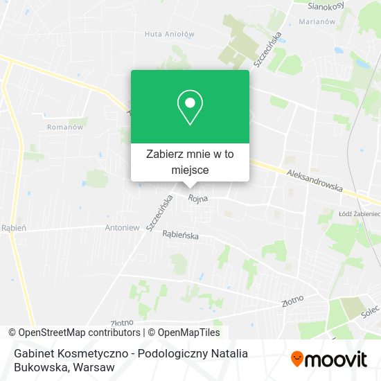 Mapa Gabinet Kosmetyczno - Podologiczny Natalia Bukowska