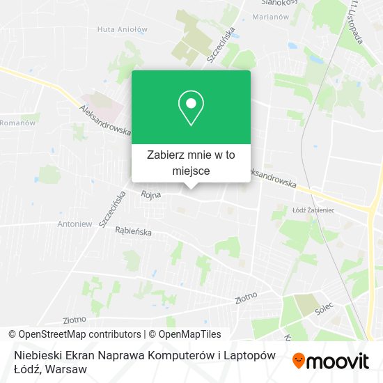 Mapa Niebieski Ekran Naprawa Komputerów i Laptopów Łódź