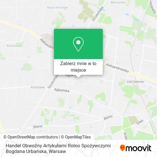 Mapa Handel Obwoźny Artykułami Rolno Spożywczymi Bogdana Urbańska