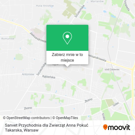 Mapa Sanvet Przychodnia dla Zwierząt Anna Pokuć Takarska