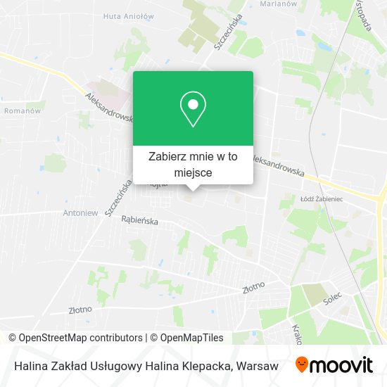 Mapa Halina Zakład Usługowy Halina Klepacka