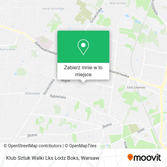 Mapa Klub Sztuk Walki Lks Lodz Boks