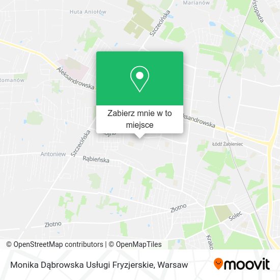 Mapa Monika Dąbrowska Usługi Fryzjerskie