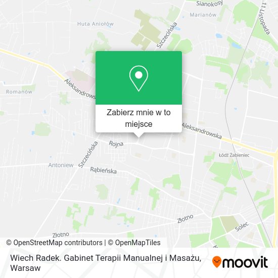 Mapa Wiech Radek. Gabinet Terapii Manualnej i Masażu
