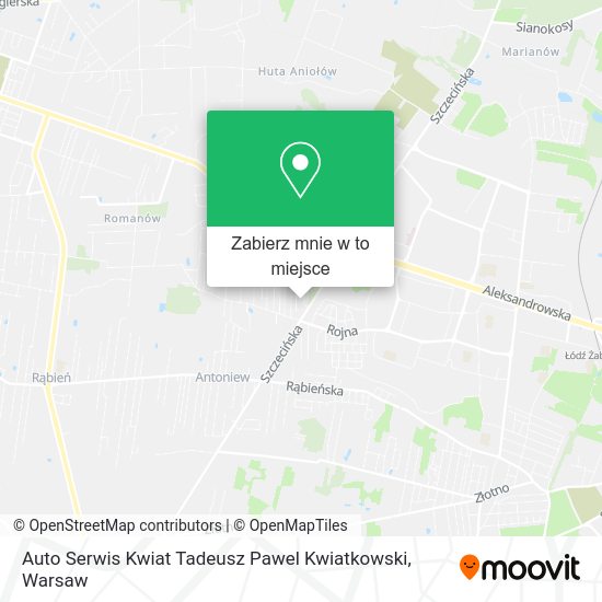 Mapa Auto Serwis Kwiat Tadeusz Pawel Kwiatkowski