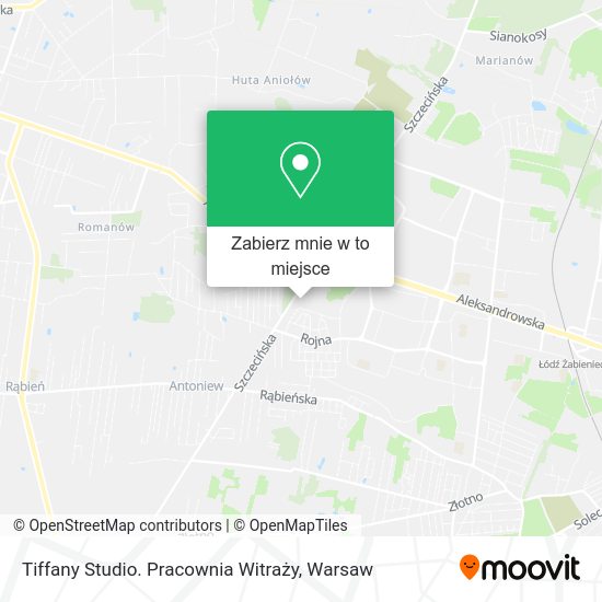 Mapa Tiffany Studio. Pracownia Witraży