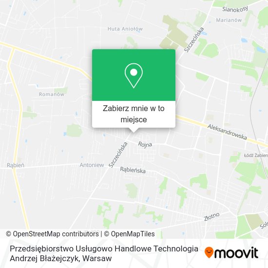 Mapa Przedsiębiorstwo Usługowo Handlowe Technologia Andrzej Błażejczyk