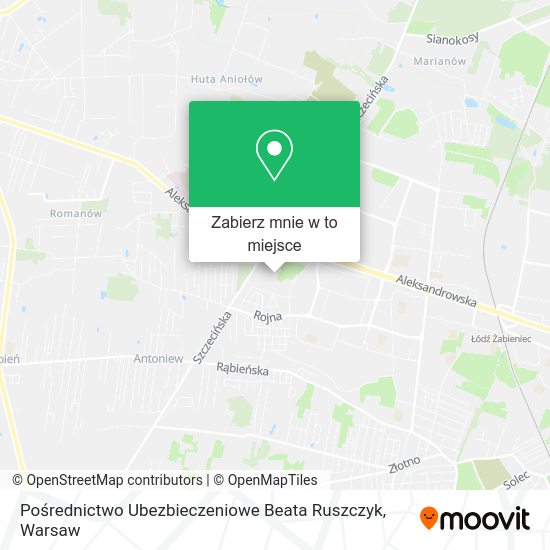 Mapa Pośrednictwo Ubezbieczeniowe Beata Ruszczyk