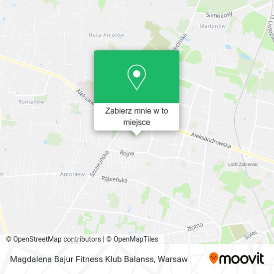 Mapa Magdalena Bajur Fitness Klub Balanss