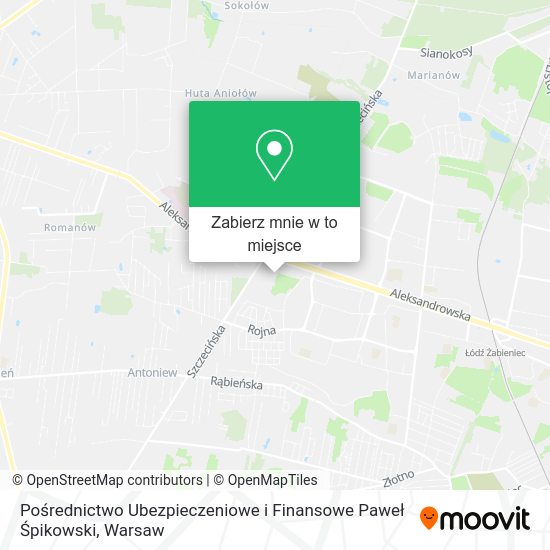 Mapa Pośrednictwo Ubezpieczeniowe i Finansowe Paweł Śpikowski