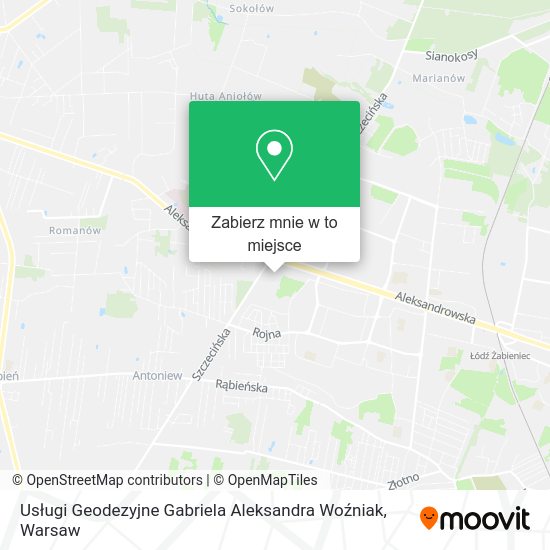 Mapa Usługi Geodezyjne Gabriela Aleksandra Woźniak