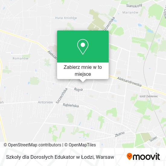 Mapa Szkoły dla Dorosłych Edukator w Łodzi